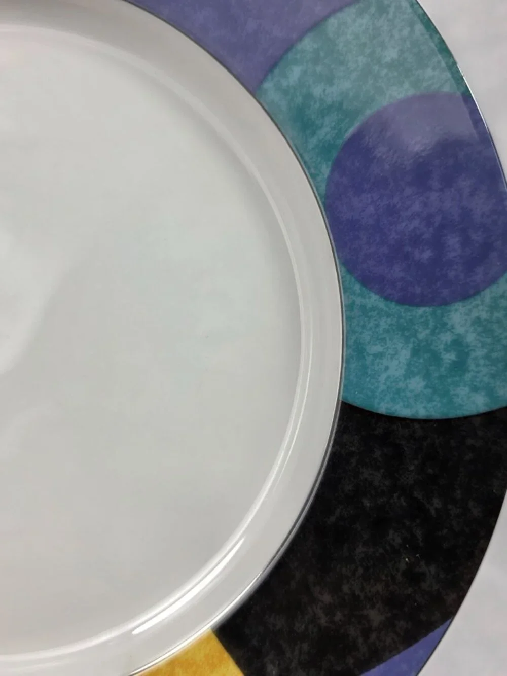 TWO Mikasa Currents (California Line) Salad Plates Multicolor Rims